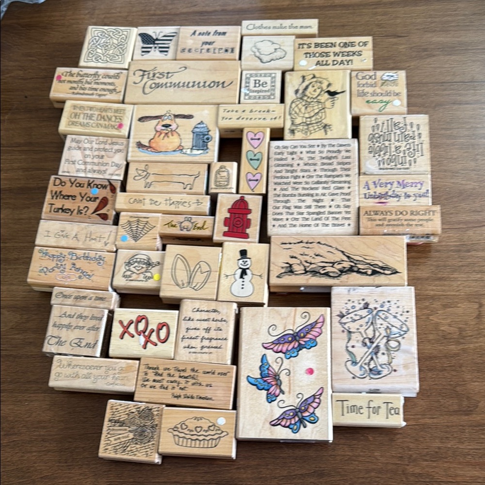 Assorted Wooden Stamps Set